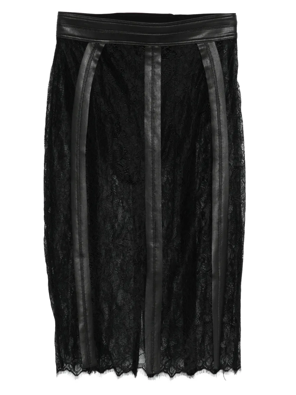 Elisabetta Franchi Midirock mit Lederbesatz | Schwarz | Image 1