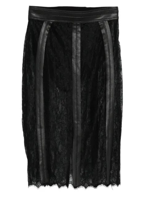 Elisabetta Franchi falda midi con ribete de cuero