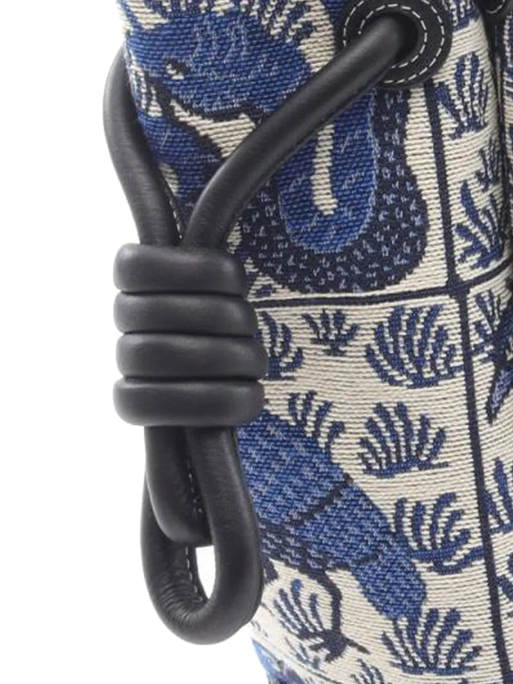Pre-owned Loewe 2015-2025 William De Morgan Small Canvas Flamenco Knot Tote Bag In Blue