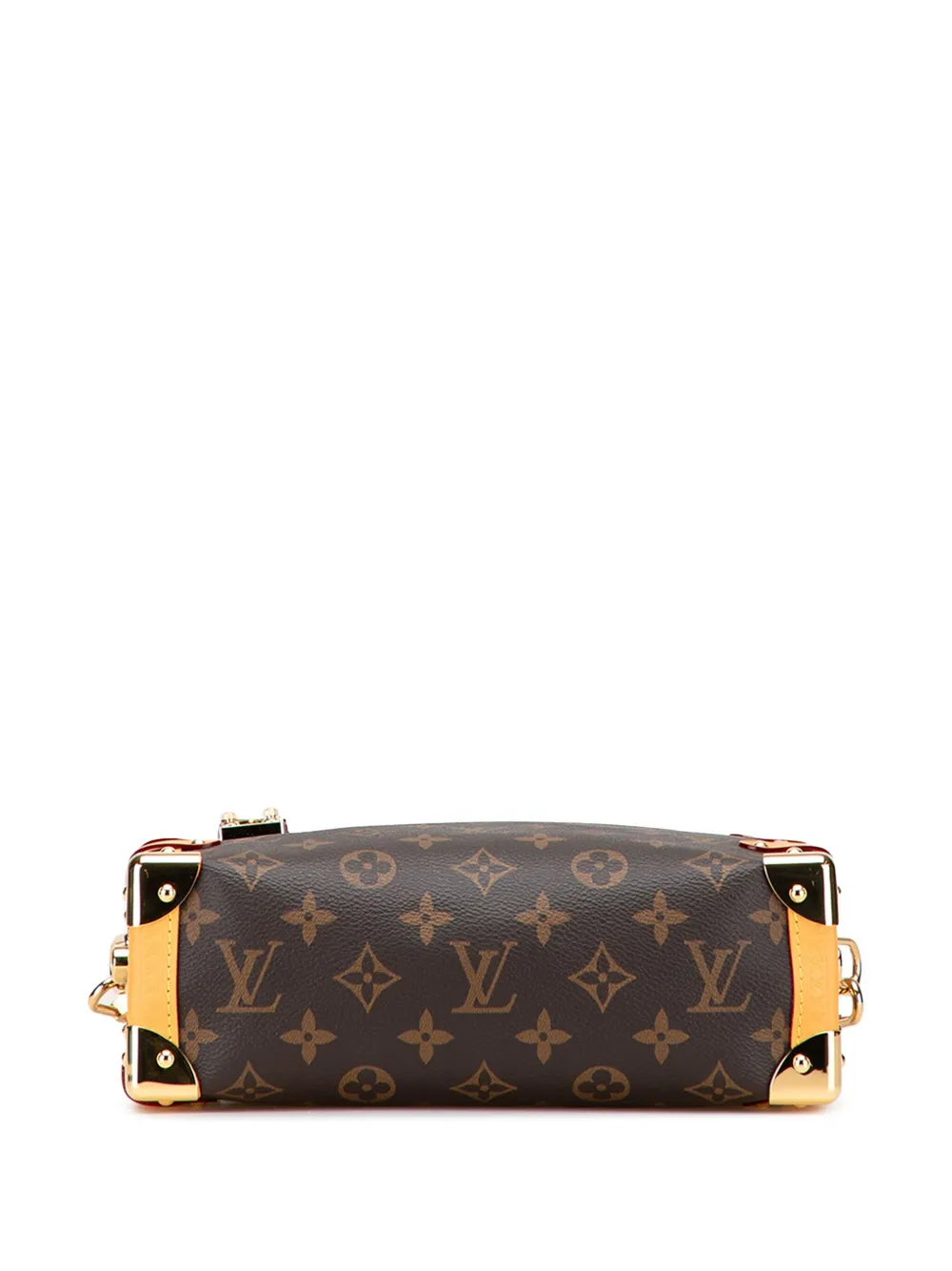 Pre-owned Louis Vuitton 2021-2025 Monogram Side Trunk Mm Satchel In Brown