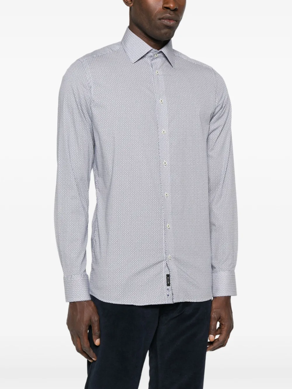 Sand Geometric-print Shirt In Blue