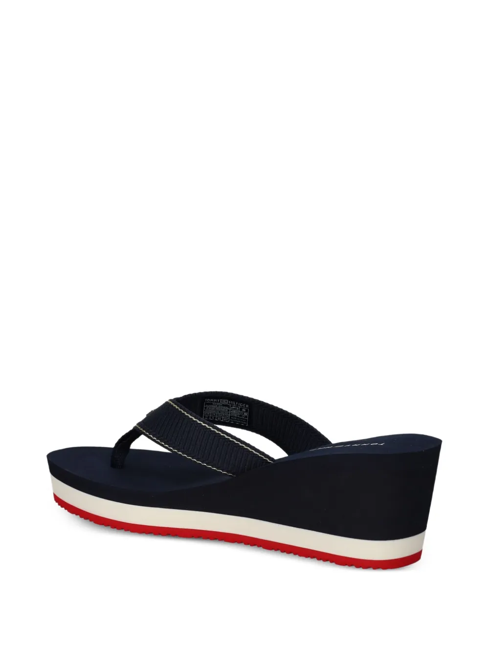 Tommy Hilfiger Logo-detail Wedge Flip-flops In Blue
