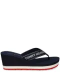 Tommy Hilfiger logo-detail wedge flip-flops - Blue