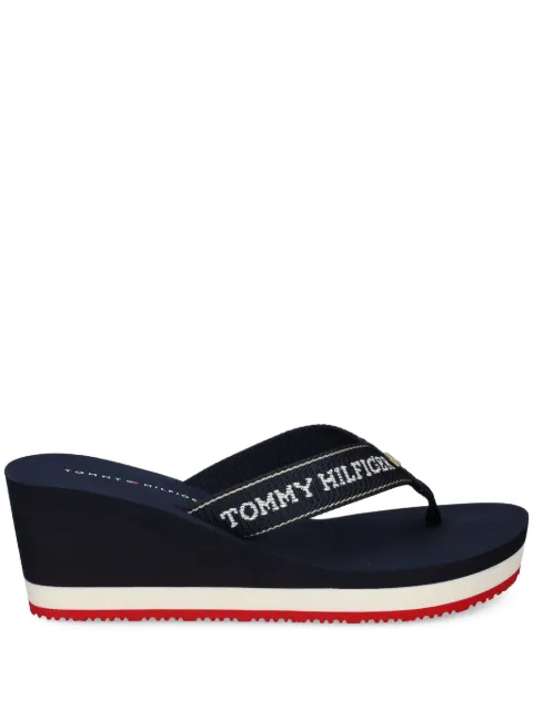 Tommy Hilfiger logo-detail wedge flip-flops