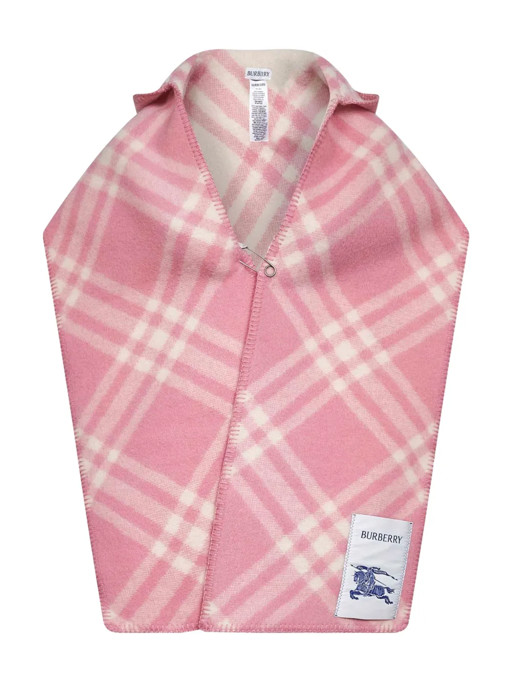 Burberry Check-pattern Hooded Scarf In Pink