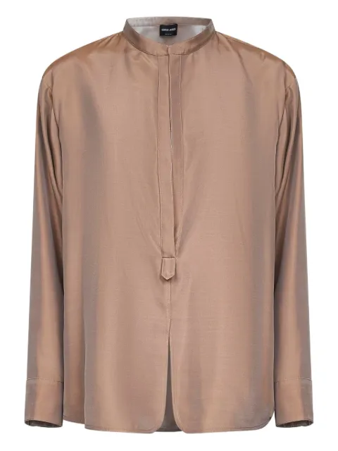 Giorgio Armani band-collar silk shirt