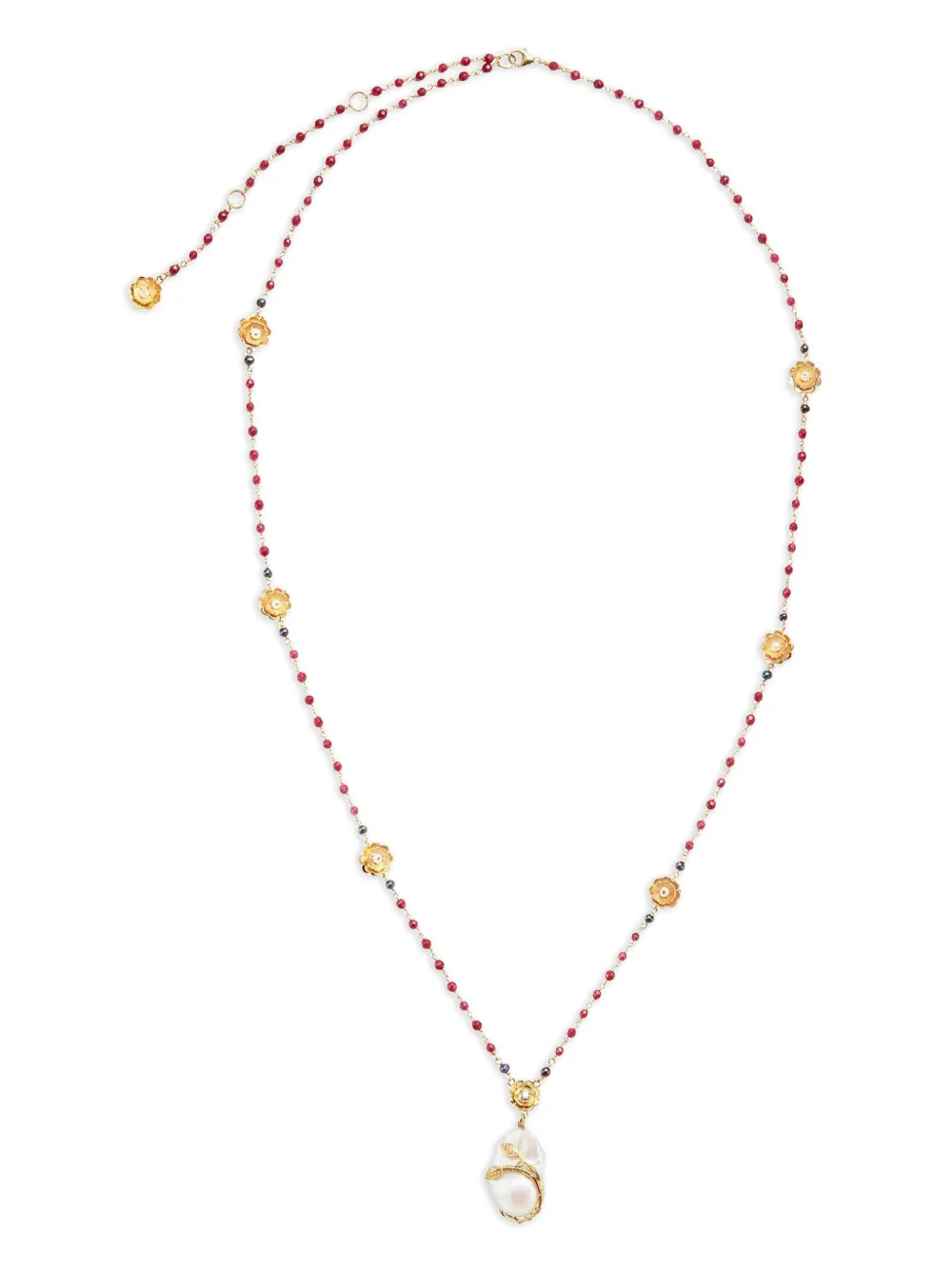 Of Rare Origin Hedera Flower-charm Necklace In Gold
