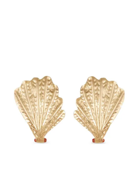 Gas Bijoux aretes con dije de concha de mar