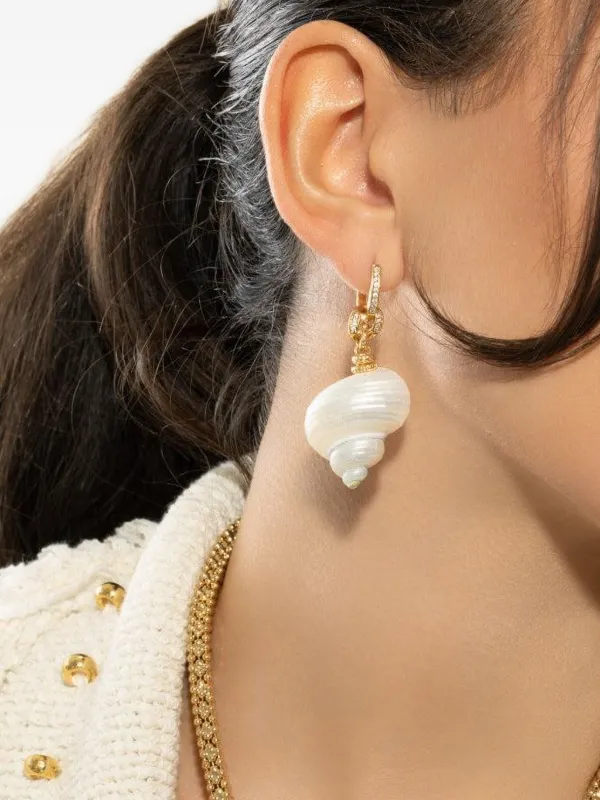 Gas Bijoux シェル ドロップ ピアス | ゴールドトーン | FARFETCH JP