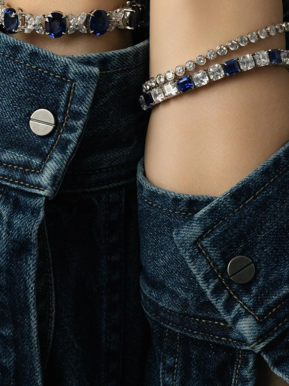Fantasia By Deserio Sapphire Tennis Bracelet In Metallic