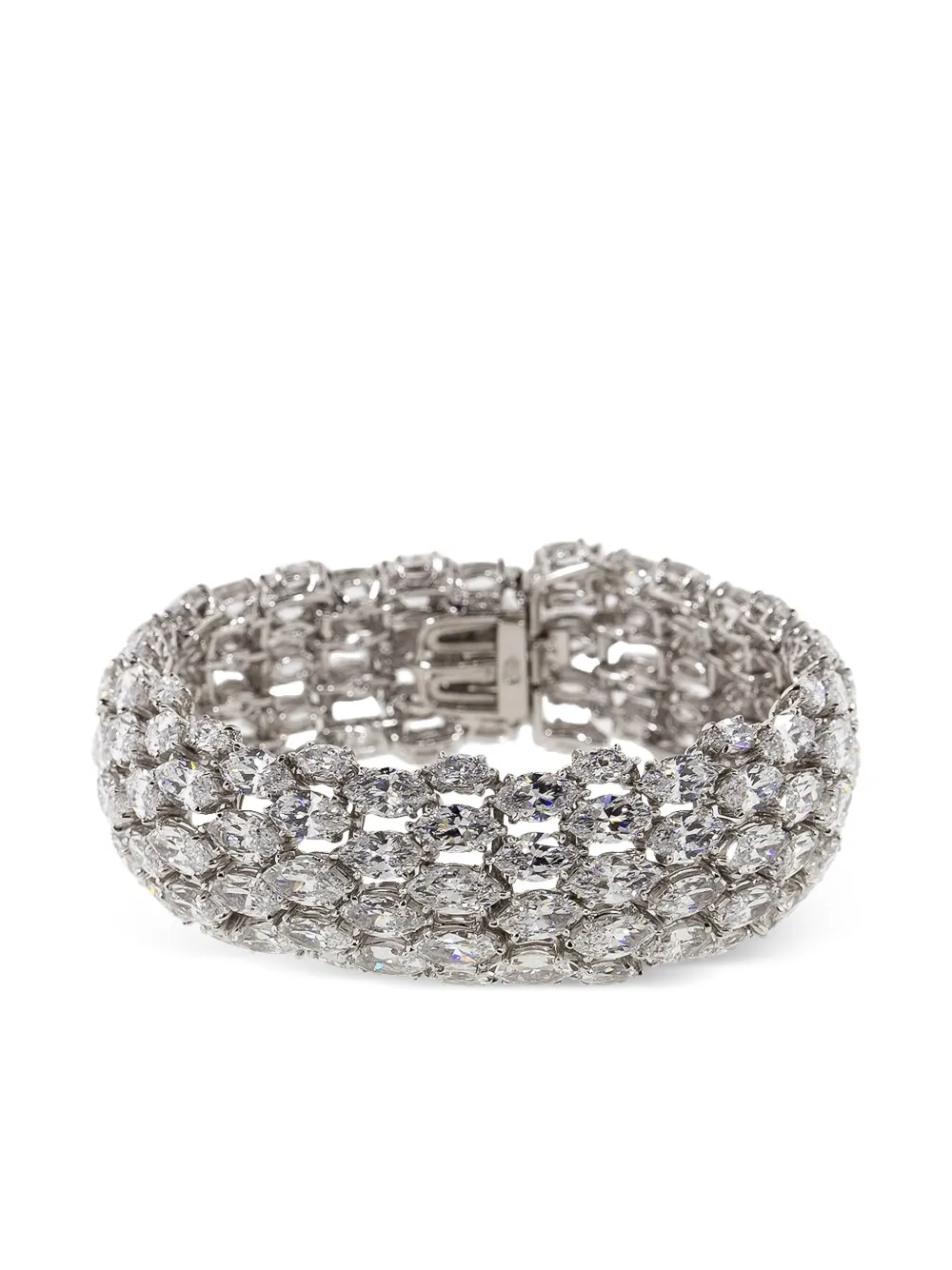 Fantasia By Deserio Baguette-cut Marquise Bracelet In Metallic