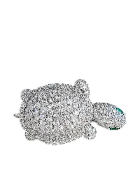 Fantasia by Deserio crystal-embellished turtle brooch