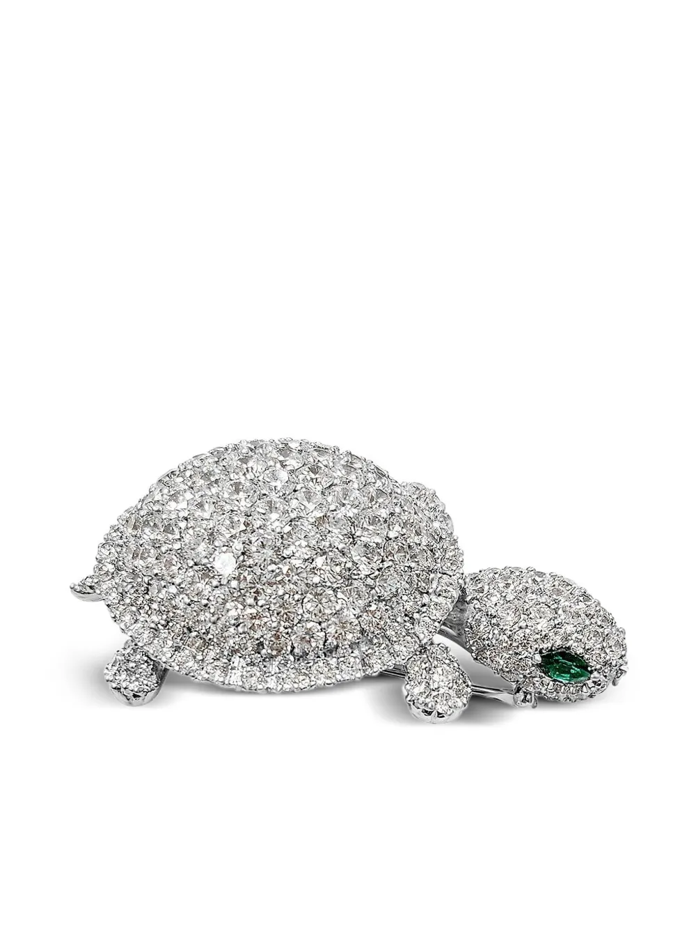 Fantasia By Deserio Crystal-embellished Turtle Brooch In Metallic