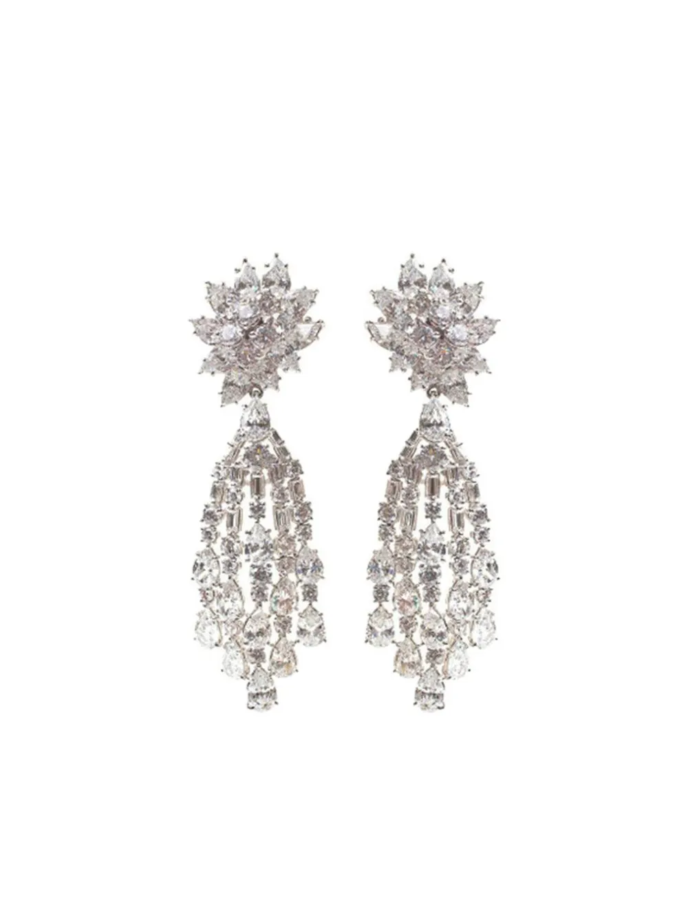 Fantasia by Deserio Cluster Waterfall earrings - Argento