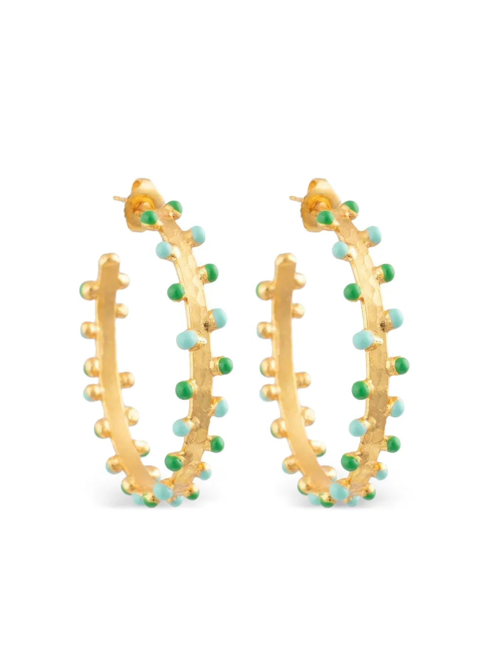 Sylvia Toledano Gipsy Beaded Hoop Earrings In Gold