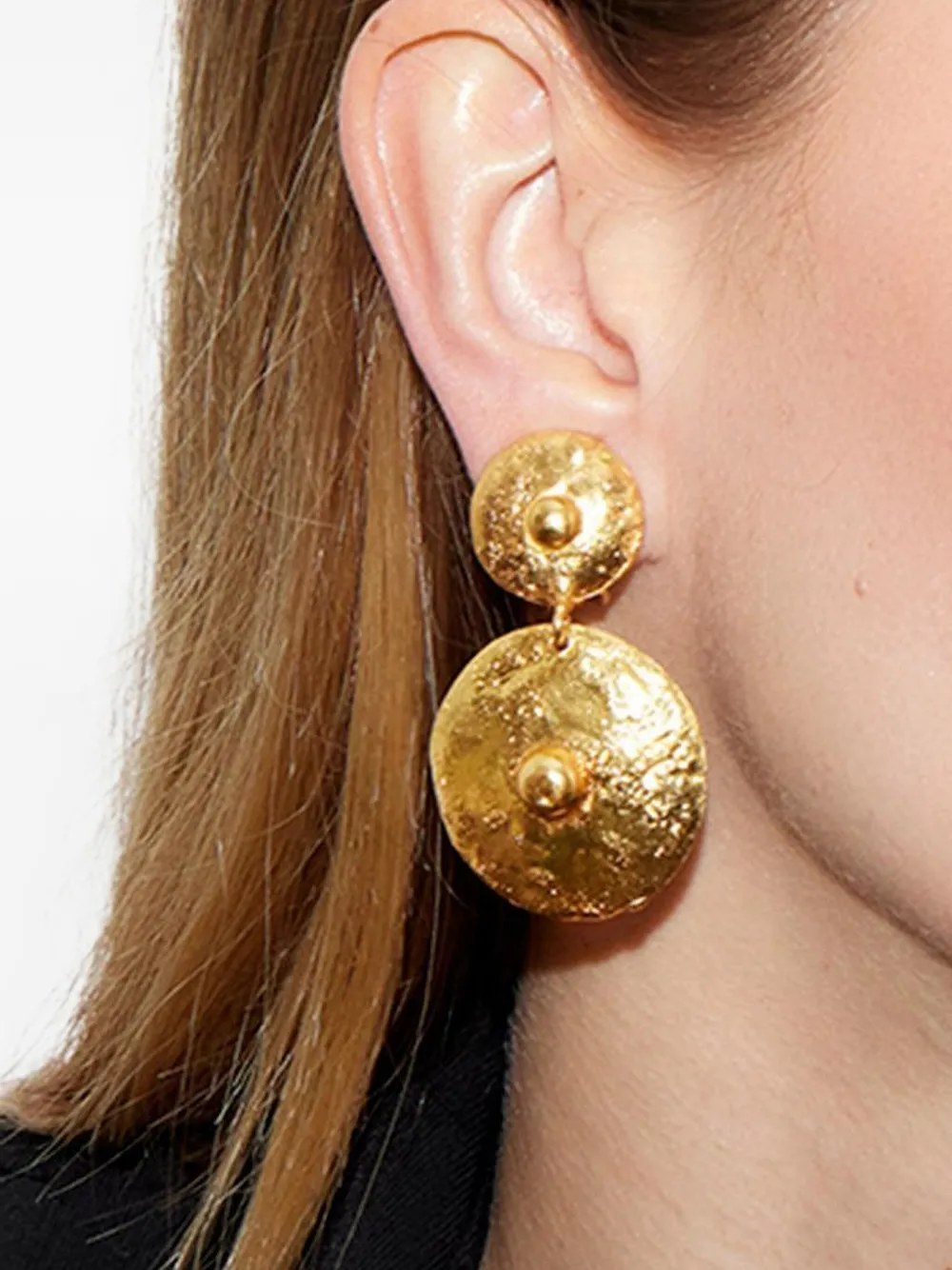 Sylvia Toledano Venus oorbellen met gehamerde schijf - Goud