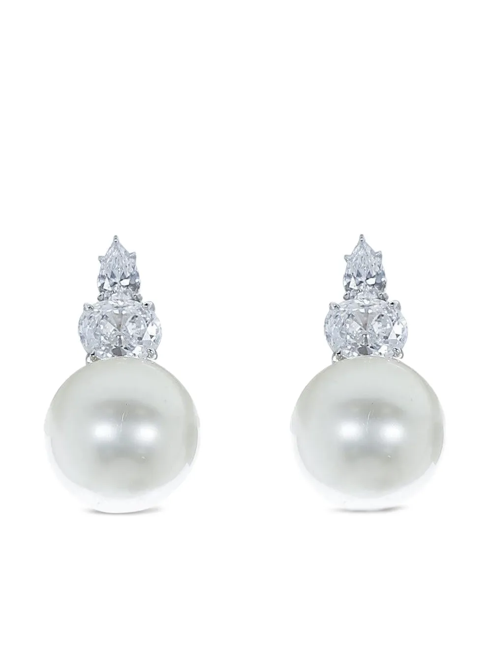 Fantasia by Deserio aretes con circonita cúbica y perla | blanco | Image 1