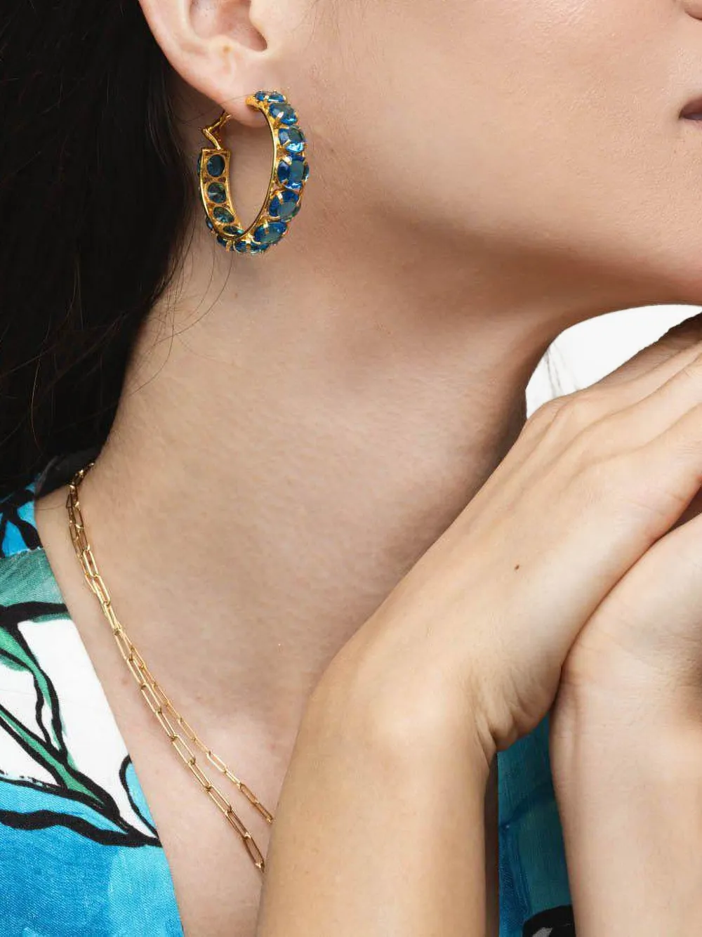 Bounkit Jewelry Oorringen met kwarts - Goud