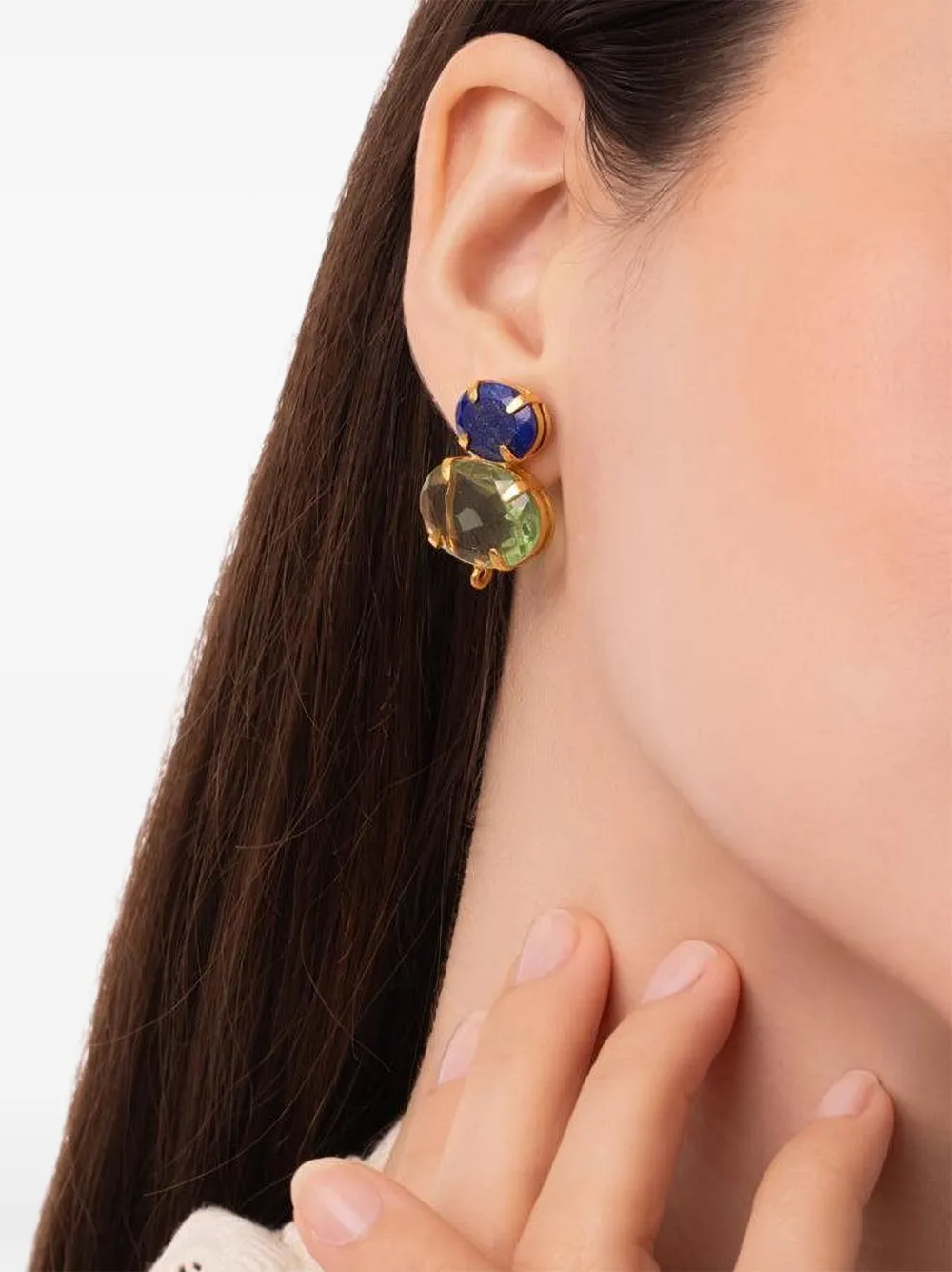 Bounkit Jewelry Oorbellen met kwarts - Zilver