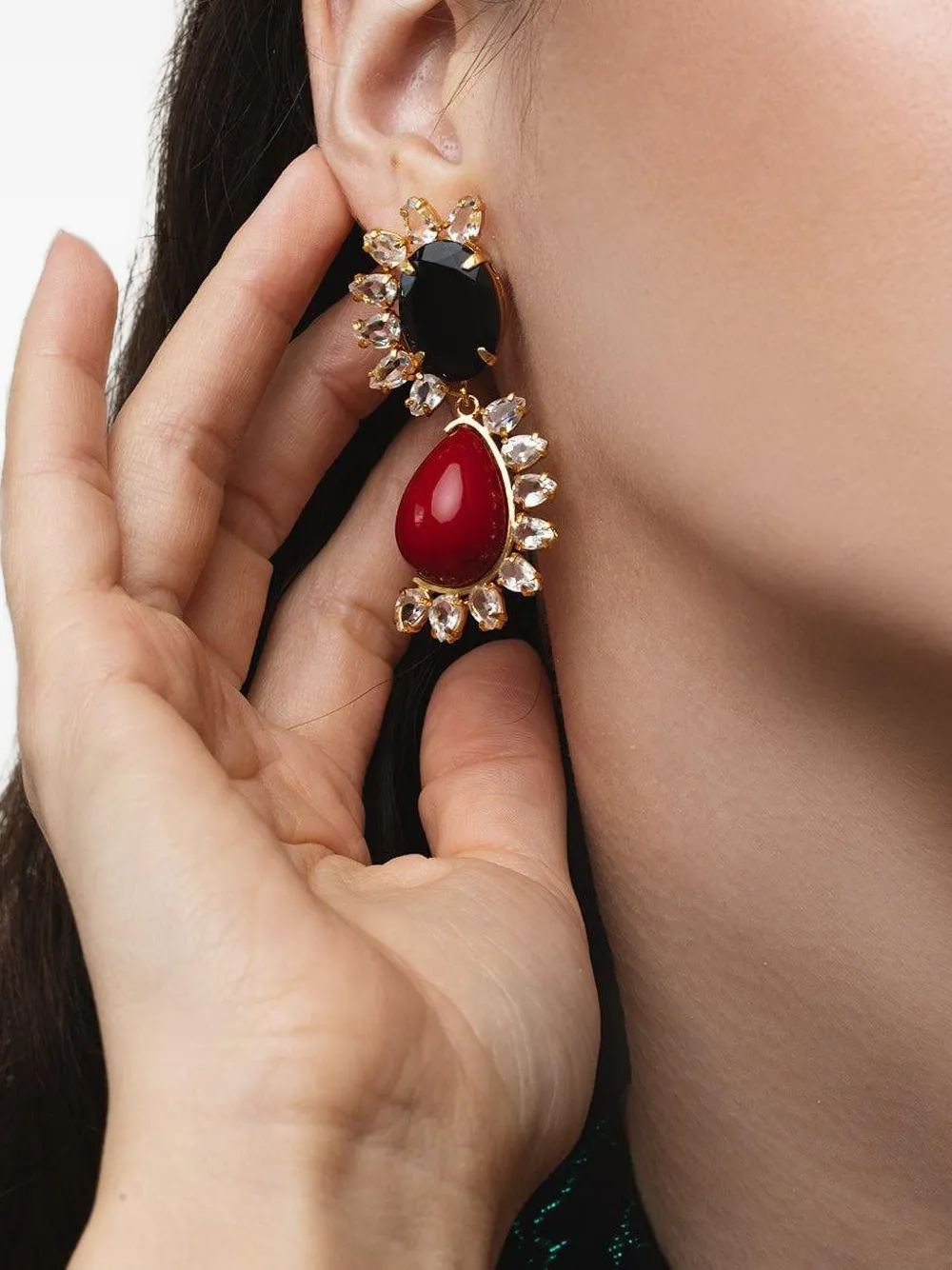 Bounkit Jewelry Oorbellen verfraaid met edelstenen - Goud