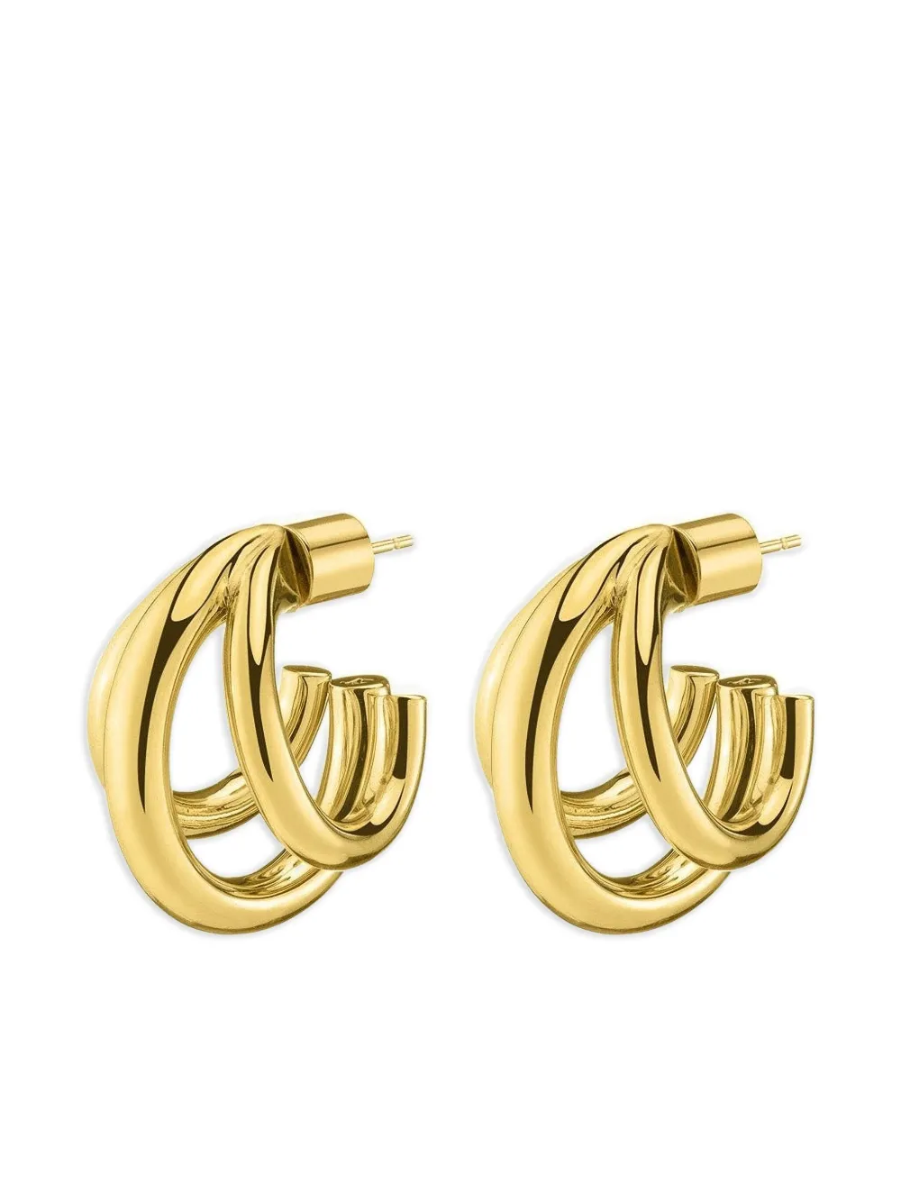 Jennifer Fisher Orecchini a cerchio Triple Lilly Huggie - Oro