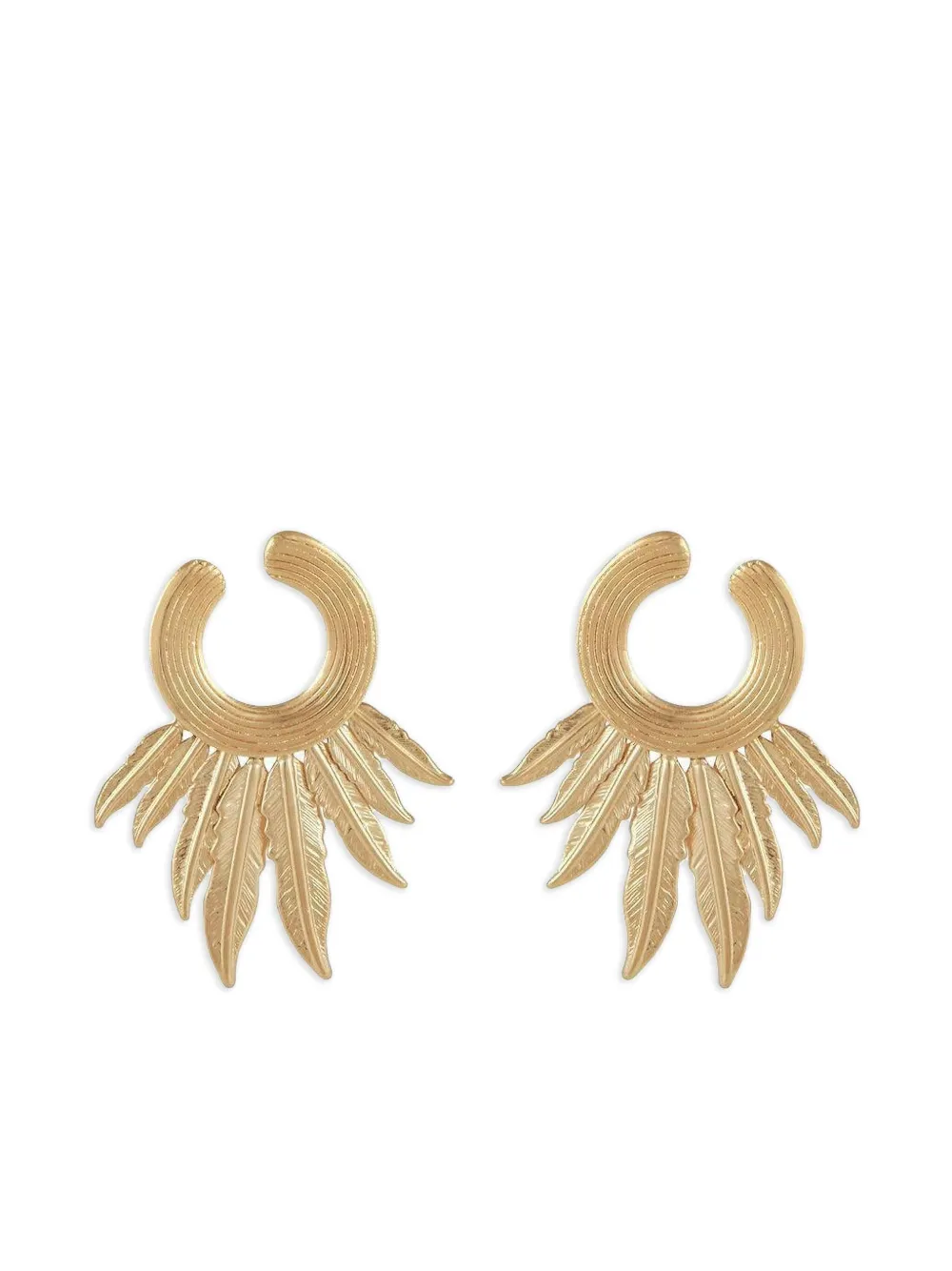 Gas Bijoux Orecchini a cerchio Caracara con piume - Oro