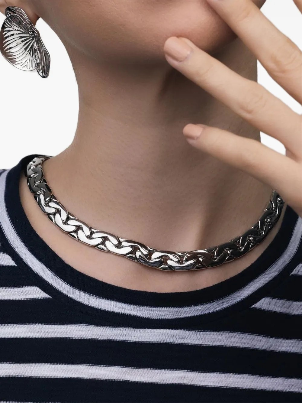 Jennifer Fisher Tribeca Chain-link Necklace In Metallic
