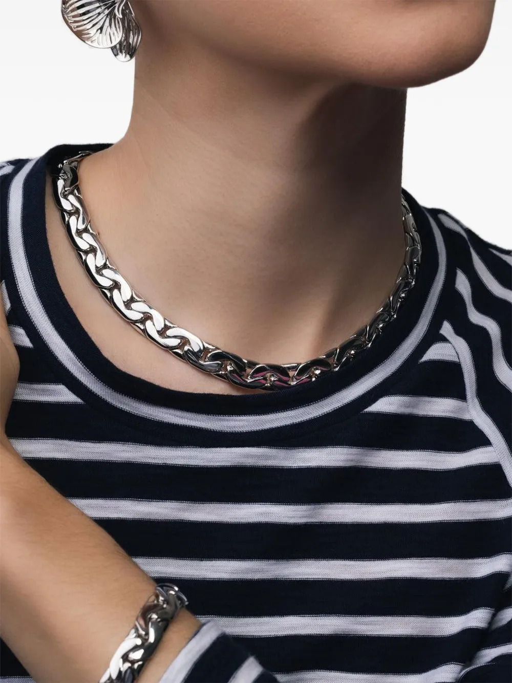 Jennifer Fisher Tribeca Chain-link Necklace In Metallic