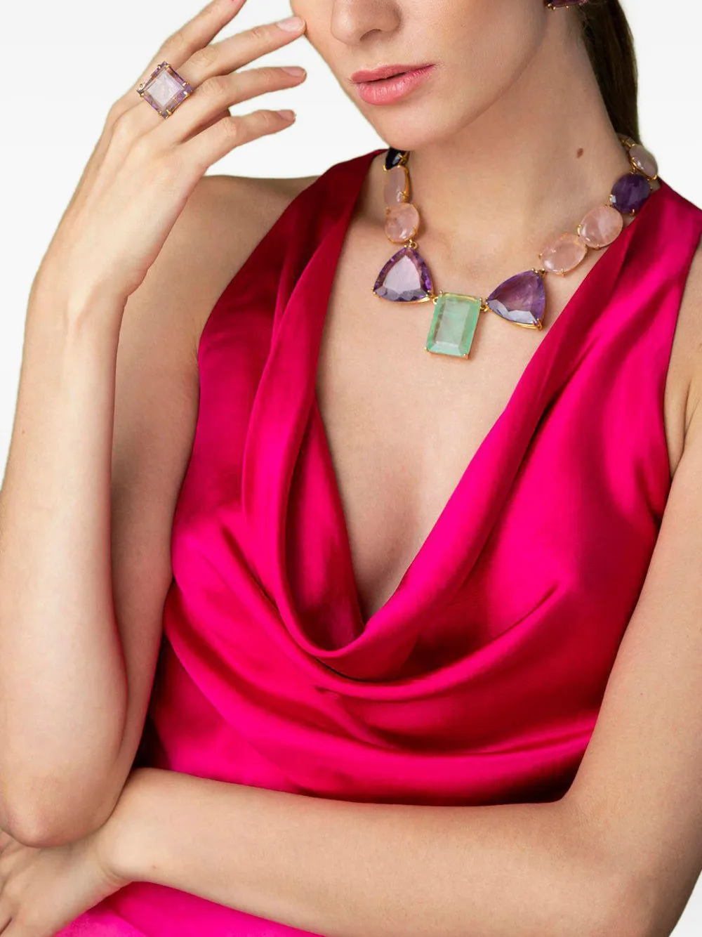 Bounkit Jewelry Mariana gemstones necklace - Goud