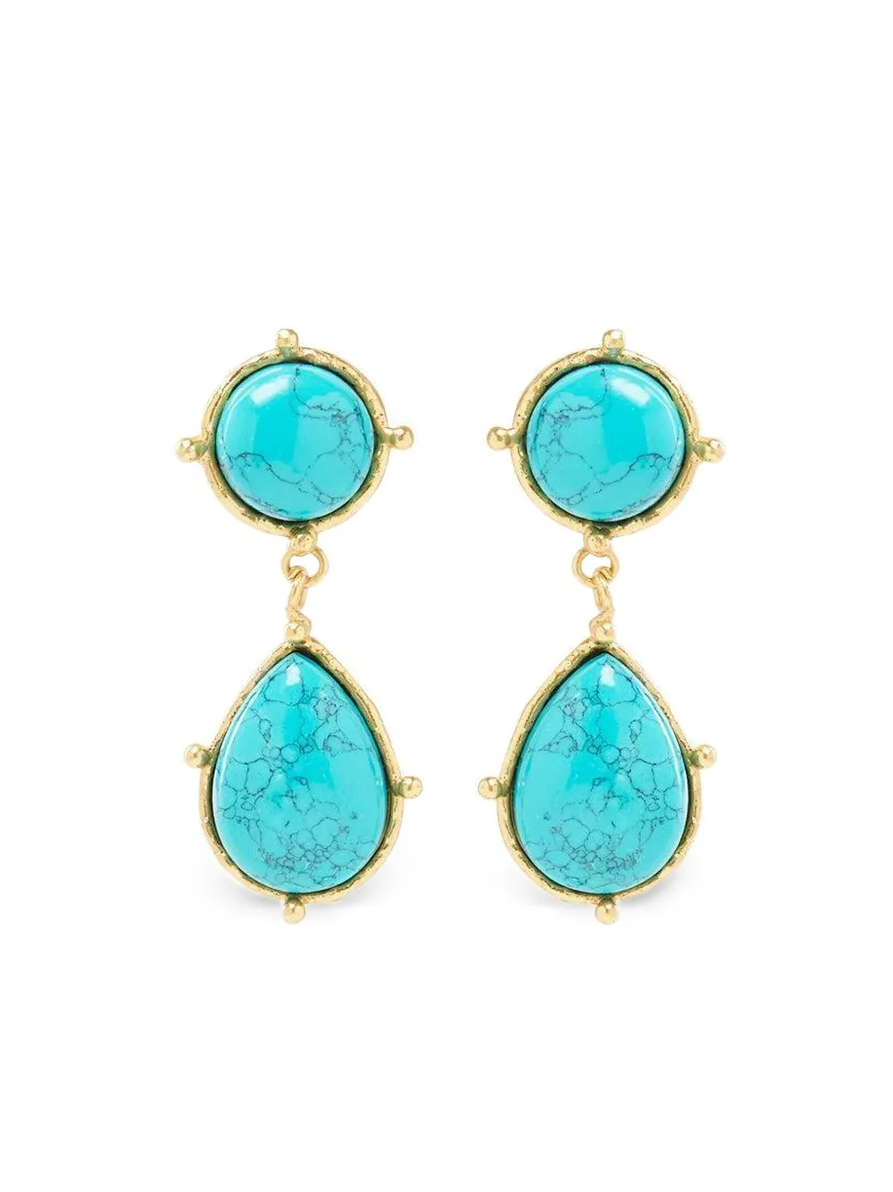 Sylvia Toledano turquoise drop earrings - ゴールドトーン Sylvia Toledano turquoise drop earrings - ゴールドトーン