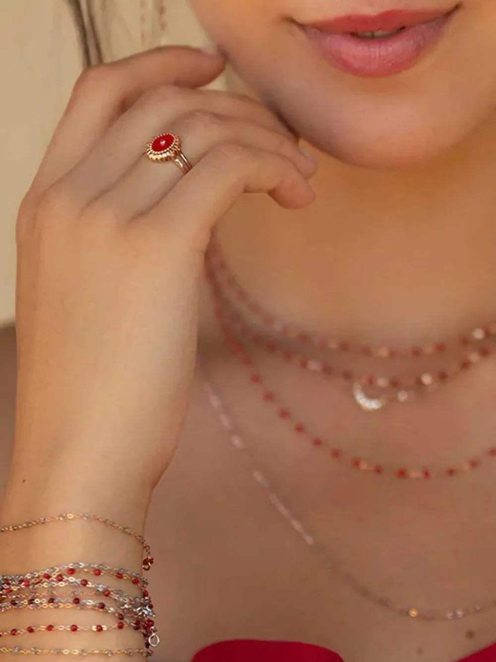 Gigi Clozeau 18k White Gold Beaded Bracelet In Silver