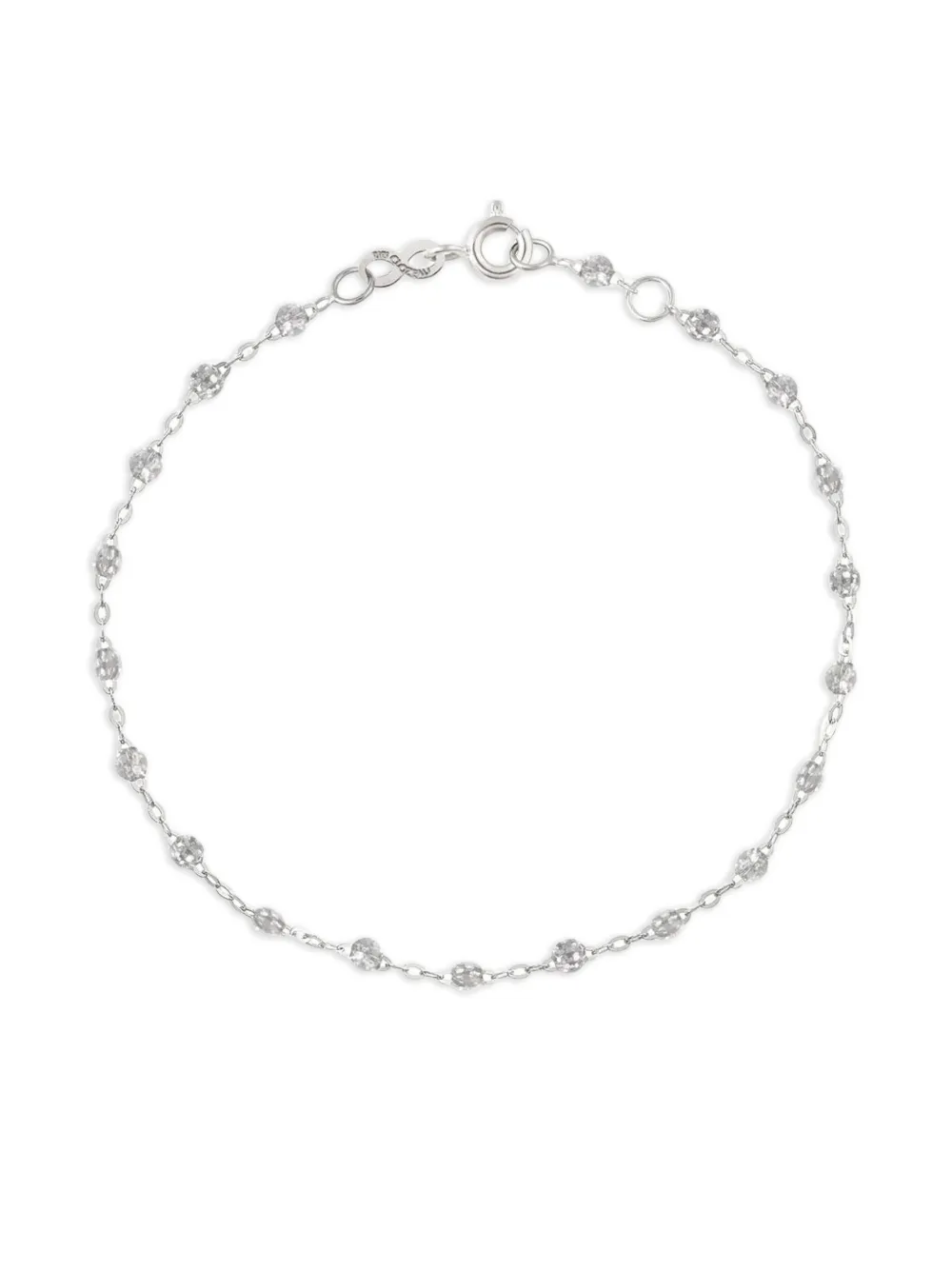 Gigi Clozeau 18k White Gold Beaded Bracelet In Silver