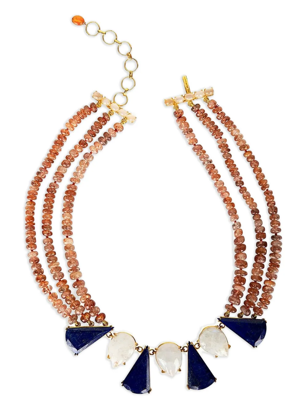 Bounkit Jewelry Lapis And Moonstone Necklace In Multi