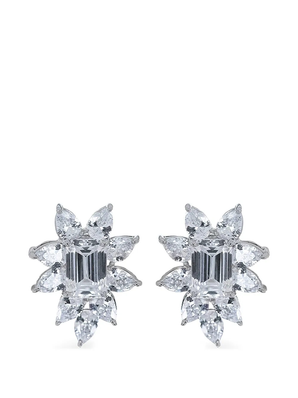 Fantasia by Deserio Canary cluster earrings - Silver
