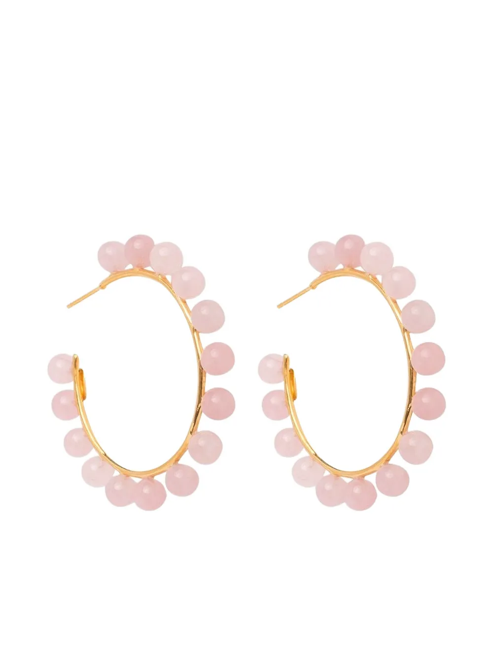 Bounkit Jewelry Orecchini a cerchio con perline - Rosa