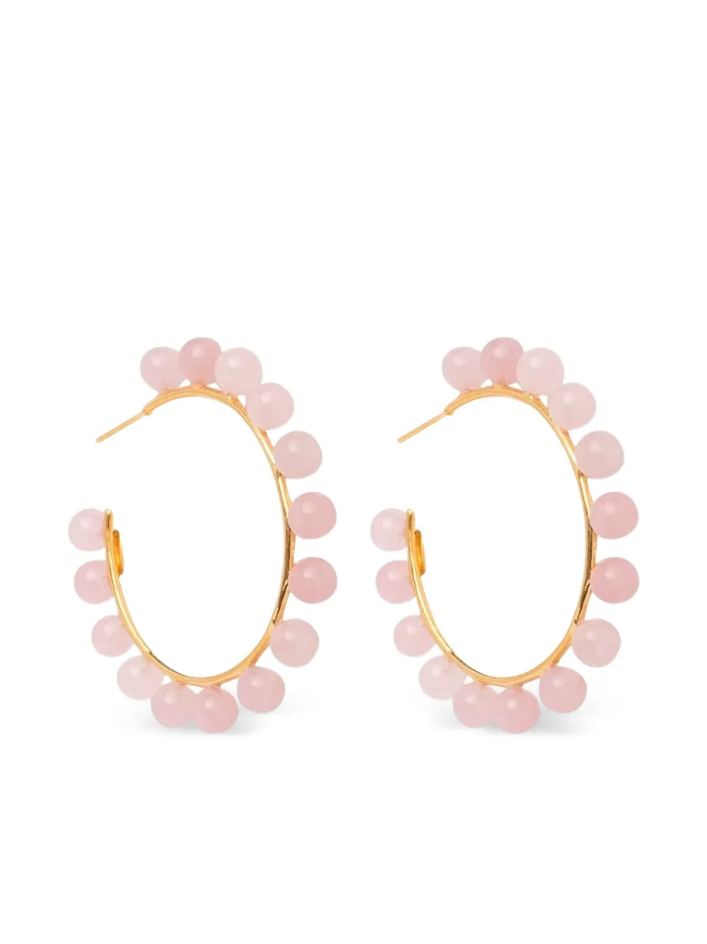 Bounkit Jewelry arracadas con cuentas y cuarzo rosa | rosado | Image 1