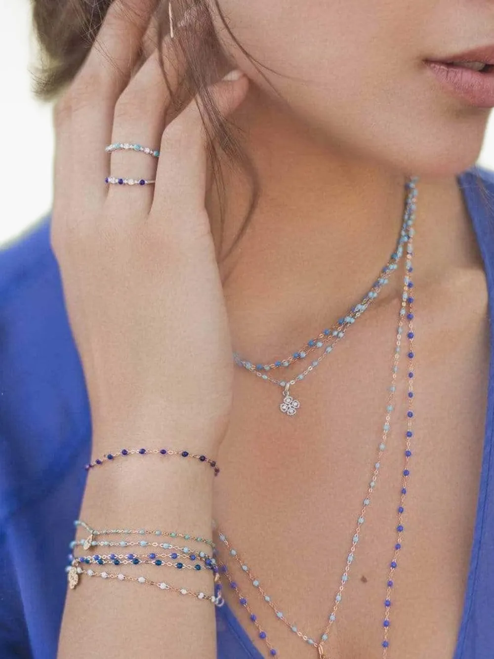 18k Yellow Gold Beaded Necklace