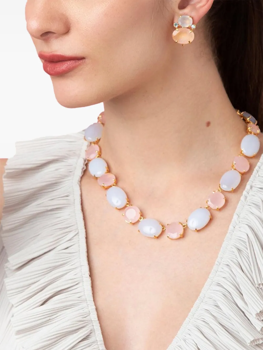Bounkit Jewelry Oorbellen verfraaid met stenen - Goud