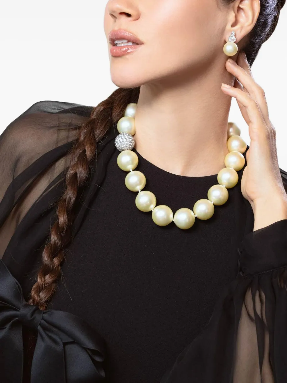 Fantasia by Deserio Halsketting met parel - Zilver