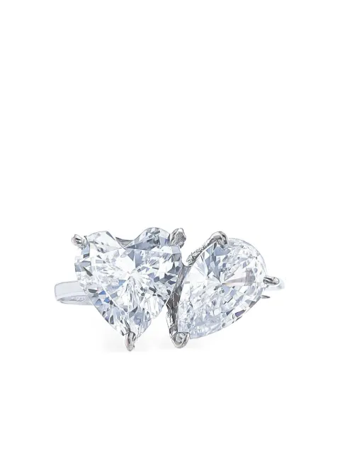 Fantasia by Deserio anillo Heart en oro blanco de 14kt con diamante de corte pera