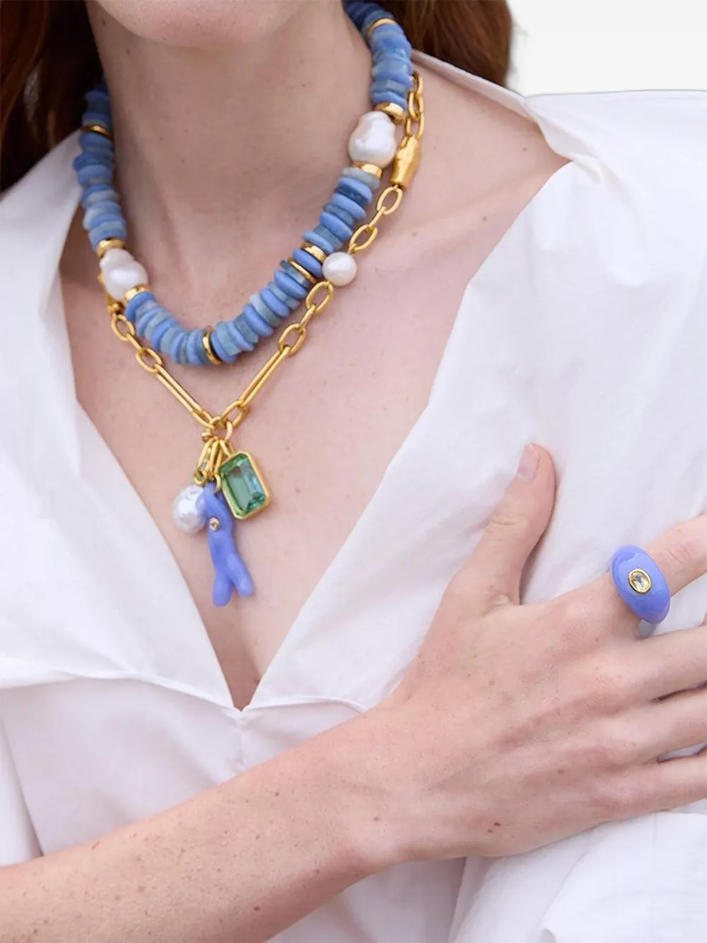 Lizzie Fortunato Ring met steen - Paars