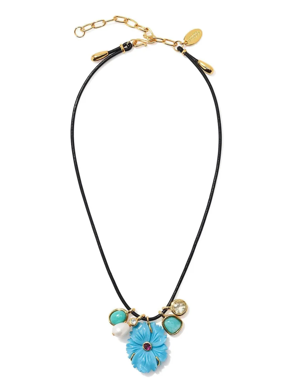 Lizzie Fortunato Flower-motif Multi-stone Embellishment Necklace In Multi