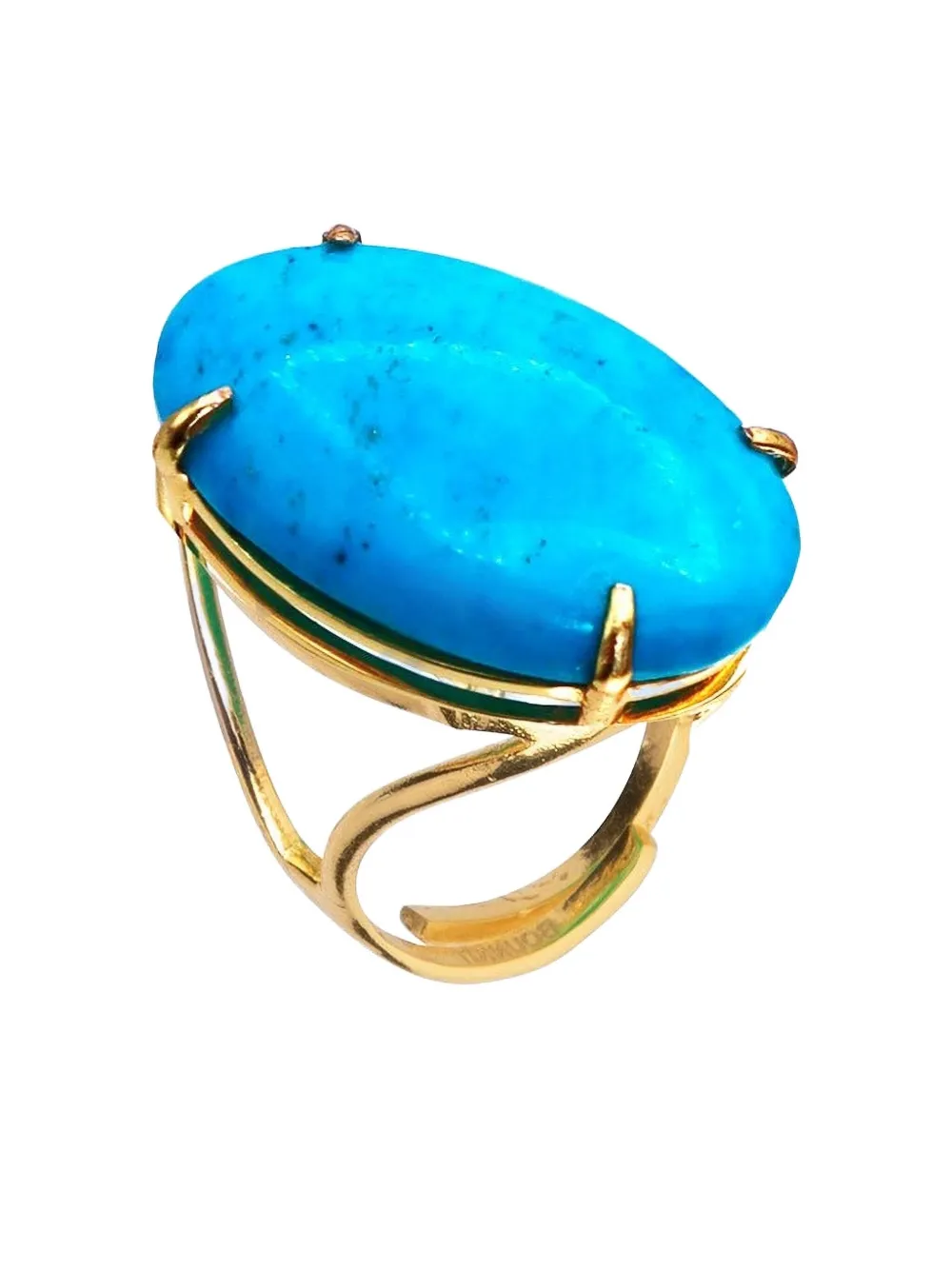 Bounkit Jewelry Celine Oval-stone Ring In Brown