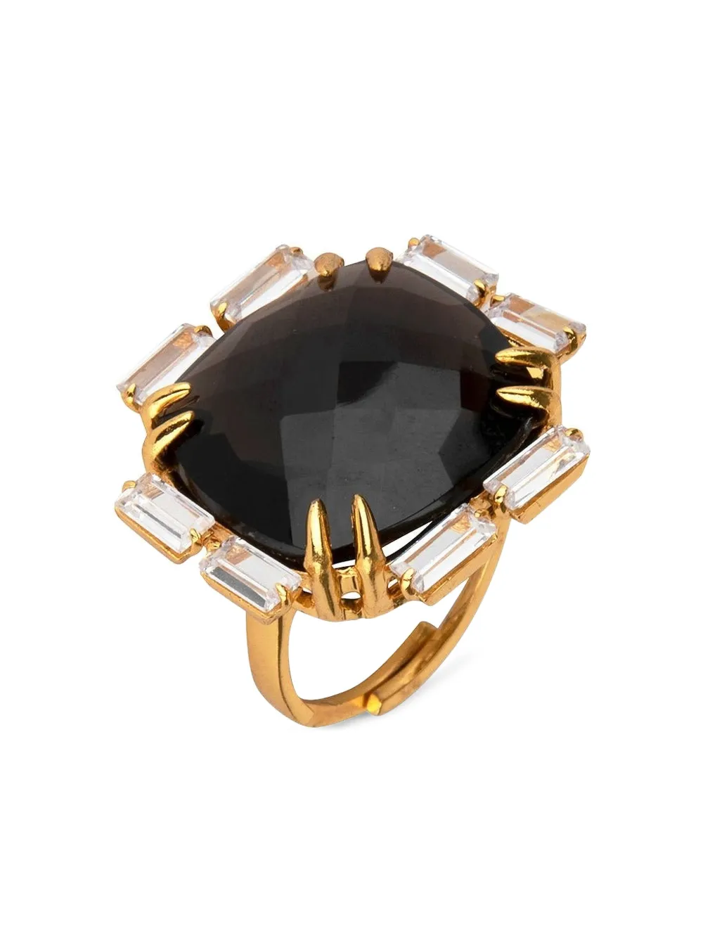 Bounkit Jewelry Lilith ring met onyx kwarts - Goud