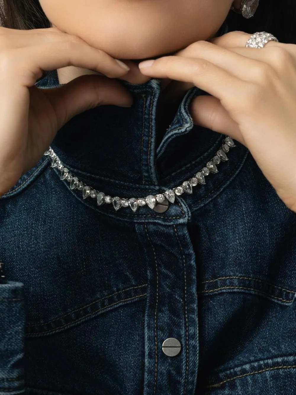 Diamond-Embellishment Necklace