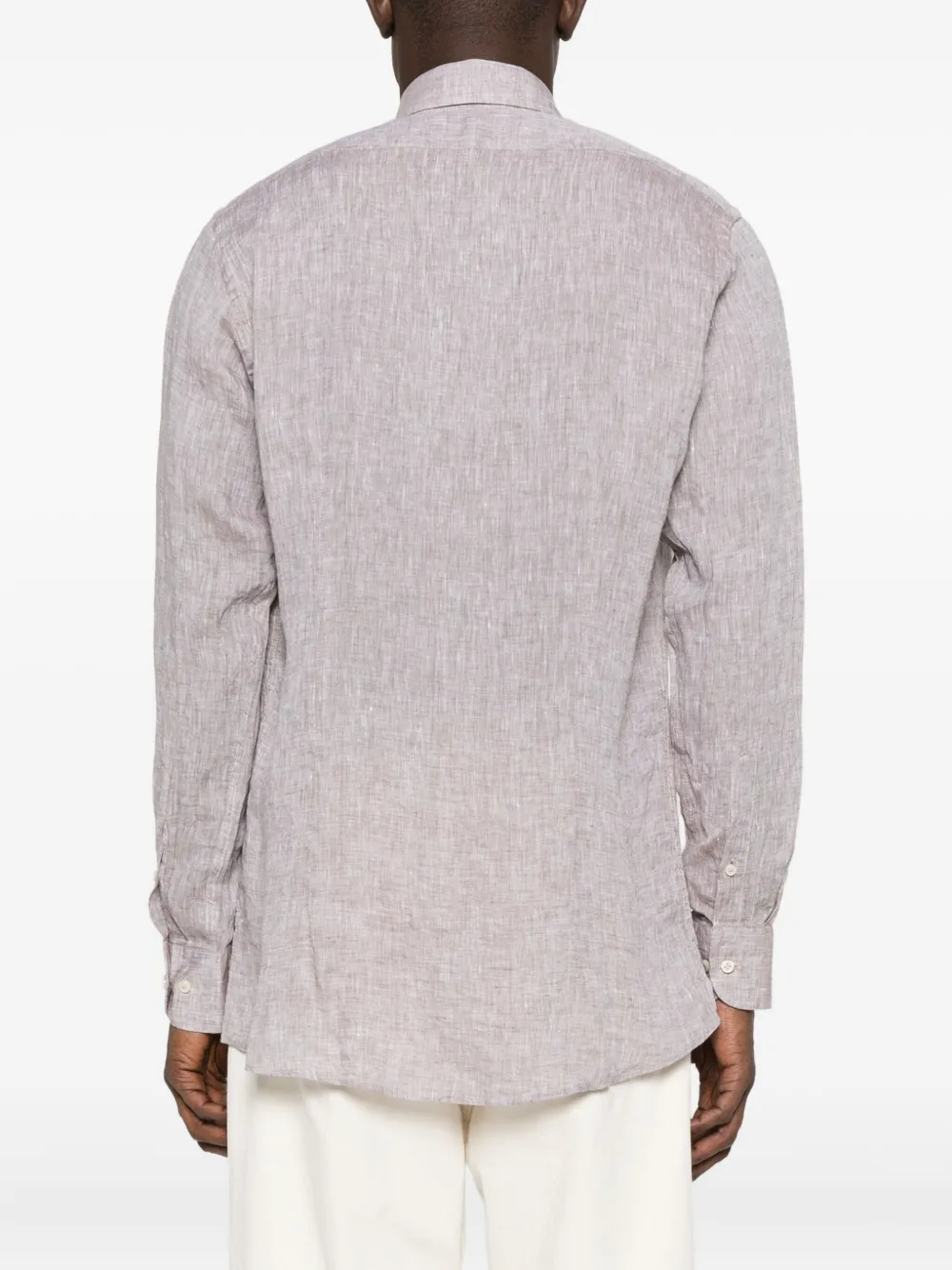 Sand Textured Linen Shirt In Neutral