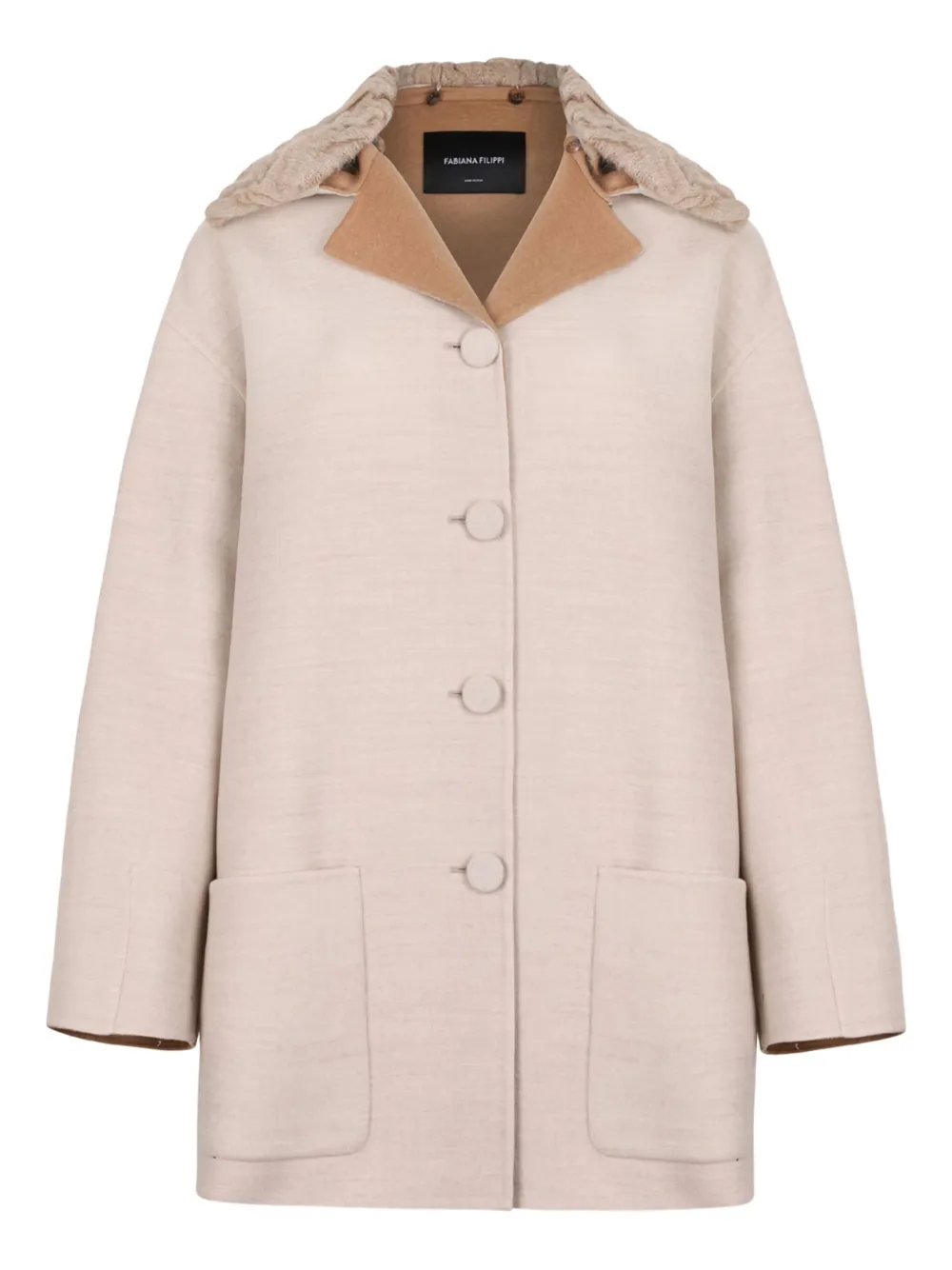 Fabiana Filippi buttoned patch-pocket coat | Neutrals | Image 1
