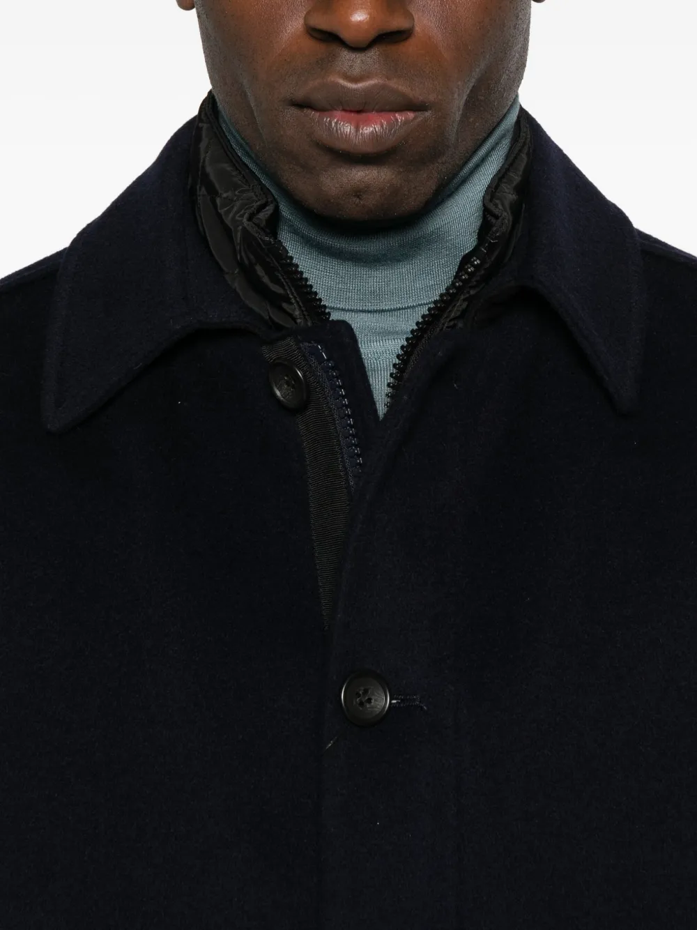 Sand Layered Coat In Blue