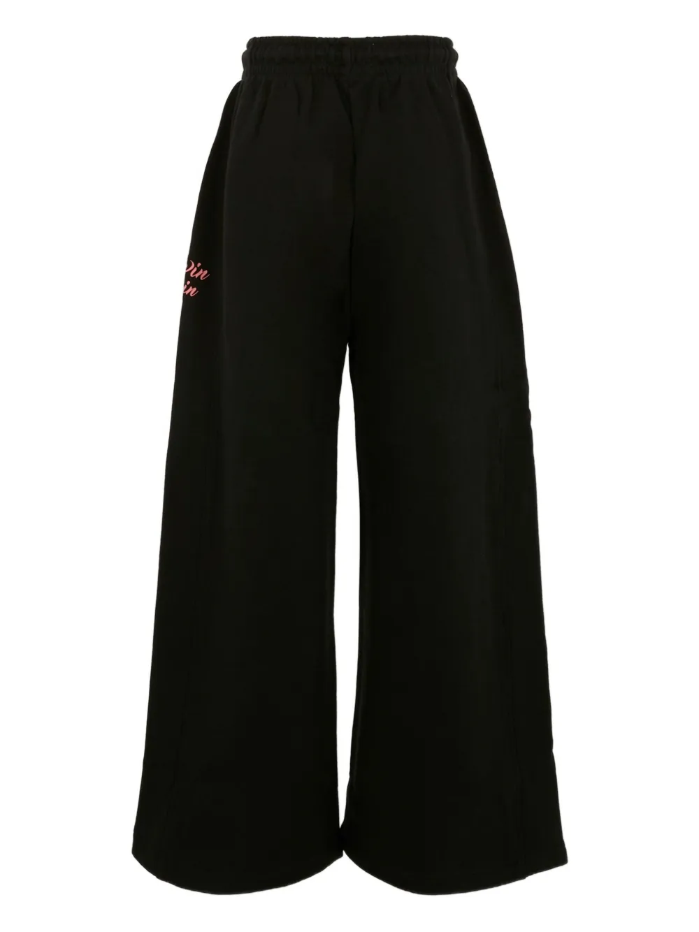 Calvin Klein Kids Joggingbroek met geborduurd logo en wijde pijpen Zwart