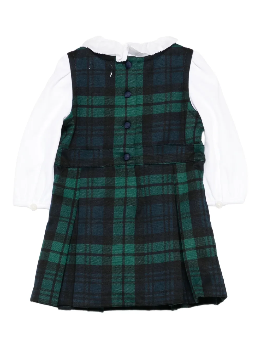 POLO RALPH LAUREN KIDS pleated plaid dress - Groen
